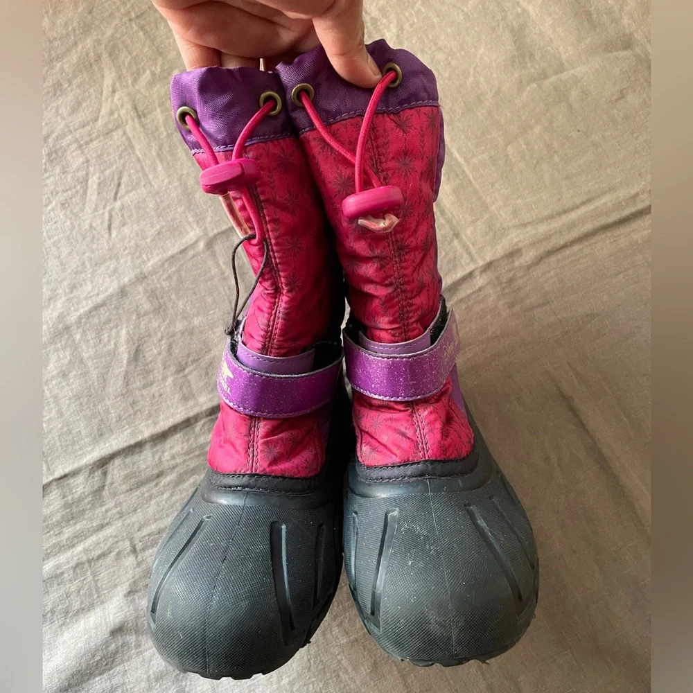 Sorel Disney Anna Frozen 2 Youth Boots Purple Black Girls Youth Size 3